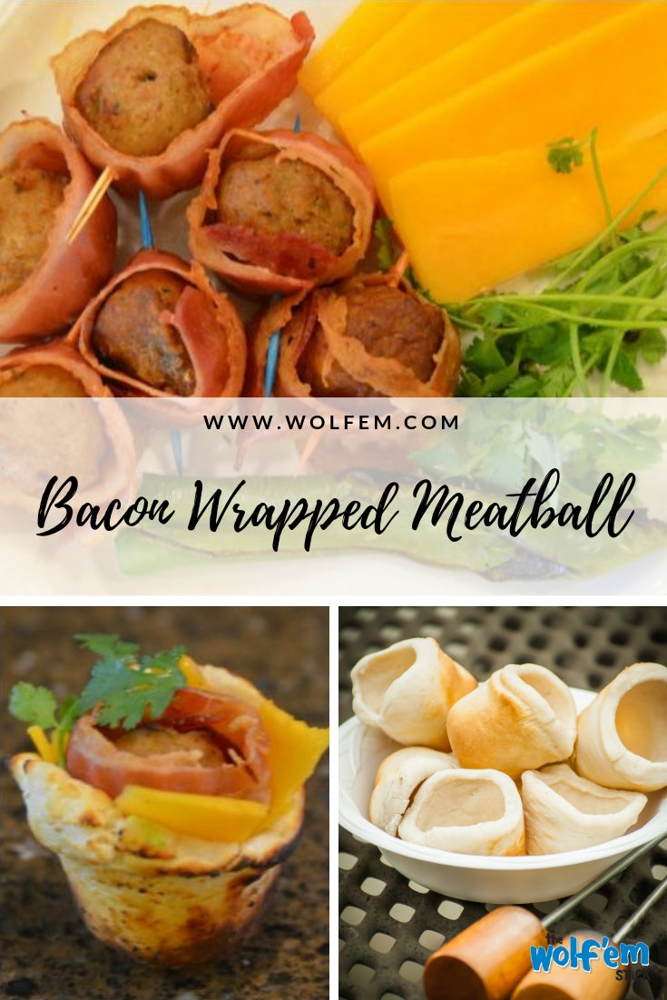 Bacon Wrapped Meatball Wolf'em